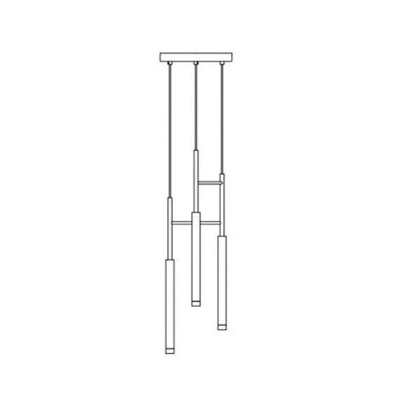 LedsC4 - Luminaria colgante CANDLE TRIPLEX 3xLED 9,4W negro