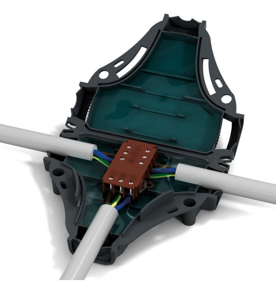 HT-INSTRUMENTS - Dispositivo de conexión en derivación con aislamiento de gel IP68 EVO 02D con conector tripolar con tornillo