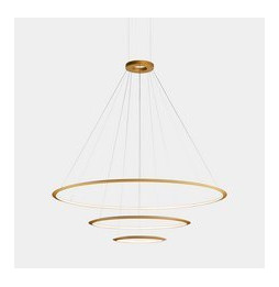 LedsC4 - Luminaria superficie Circular Inward Light 3000K On / Off 223.5W dorado 2808xLED
