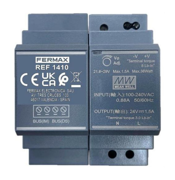 FERMAX - Alimentador kit WAY DIN4 24VDC-1,5A