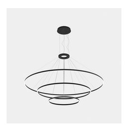 LedsC4 - Luminaria superficie Circular Downward Light 3000K On / Off 366.7W negro 4698xLED