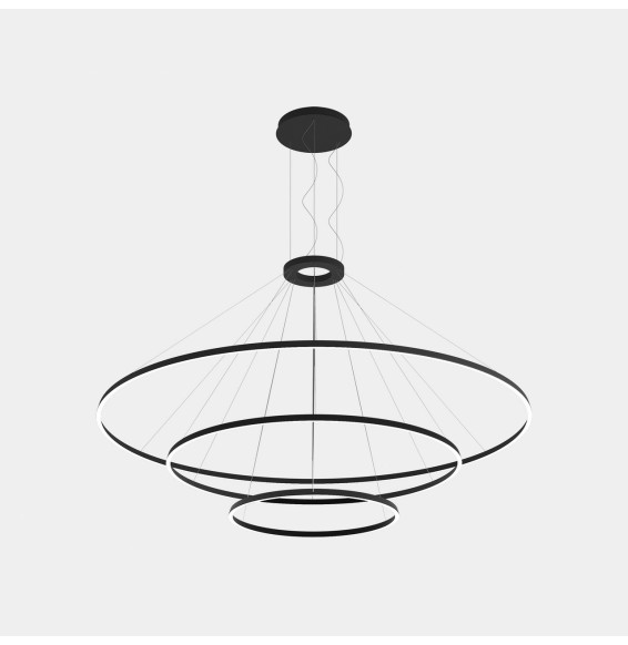 LedsC4 - Luminaria superficie Circular Downward Light 3000K 0-10V 326.4W negro 4698xLED