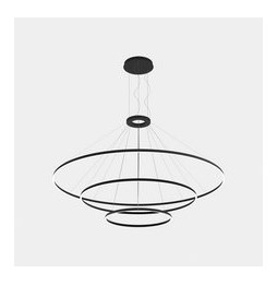 LedsC4 - Luminaria superficie Circular Downward Light 3000K 0-10V 326.4W negro 4698xLED