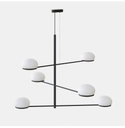 LedsC4 - Luminaria colgante Coco Chandelier 6 x E14 7 negro