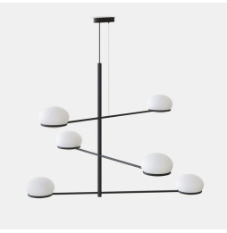 LedsC4 - Luminaria colgante Coco Chandelier 6 x E14 7 negro