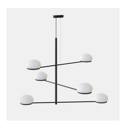 LedsC4 - Luminaria colgante Coco Chandelier 6 x E14 7 negro
