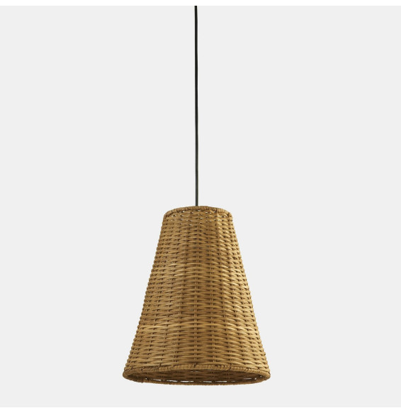 LedsC4 - Luminaria colgante Caribe forma tubo E27 40W marrón
