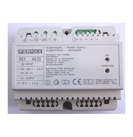 FERMAX - Alimentador 18VDC-3,5A DIN6