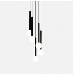 LedsC4 - Luminaria colgante CANDLE 5 LED 15,6W 2700K DALI negro