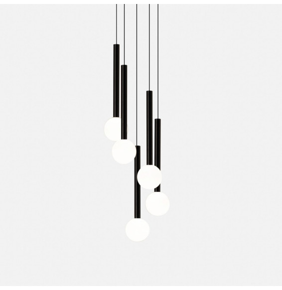 LedsC4 - Luminaria colgante CANDLE 5 LED 15,6W 2700K DALI negro