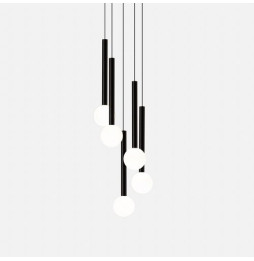 LedsC4 - Luminaria colgante CANDLE 5 LED 15,6W 2700K DALI negro