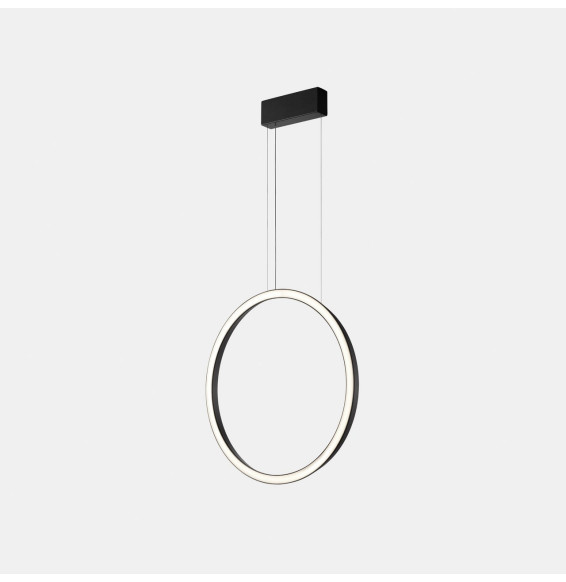 LedsC4 - Luminaria colgante circular vertical SIDE 600mm superficie LED 31,7W 1109lm 2400K 0-10V negro