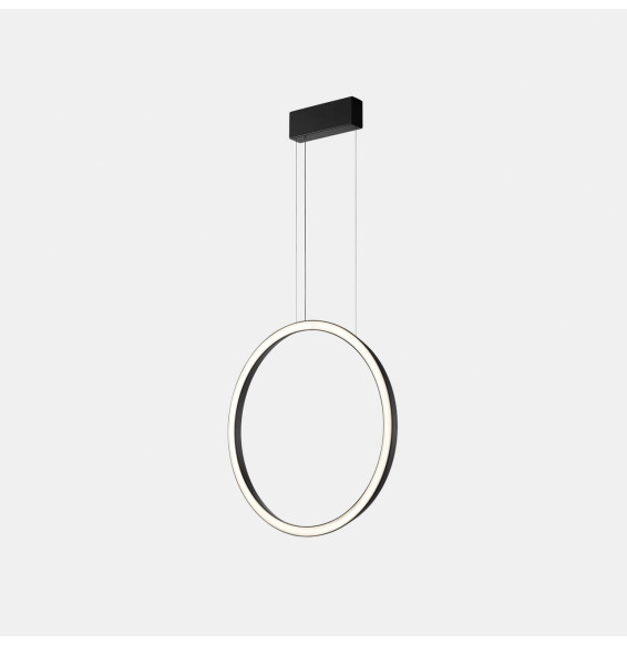 LedsC4 - Luminaria colgante circular vertical SIDE 600mm superficie LED 31,7W 1413lm 3000K DALI negro