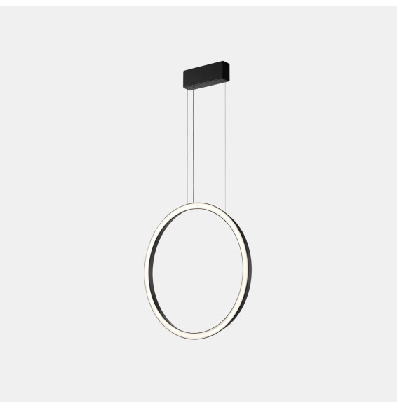 LedsC4 - Luminaria colgante circular vertical SIDE 1200mm superficie LED 63,5W 2825lm 3000K DALI negro