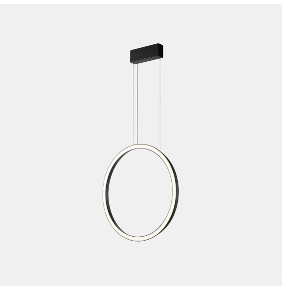 LedsC4 - Luminaria colgante circular vertical SIDE 900mm superficie LED 45,6W 1748lm 4000K 0-10V negro