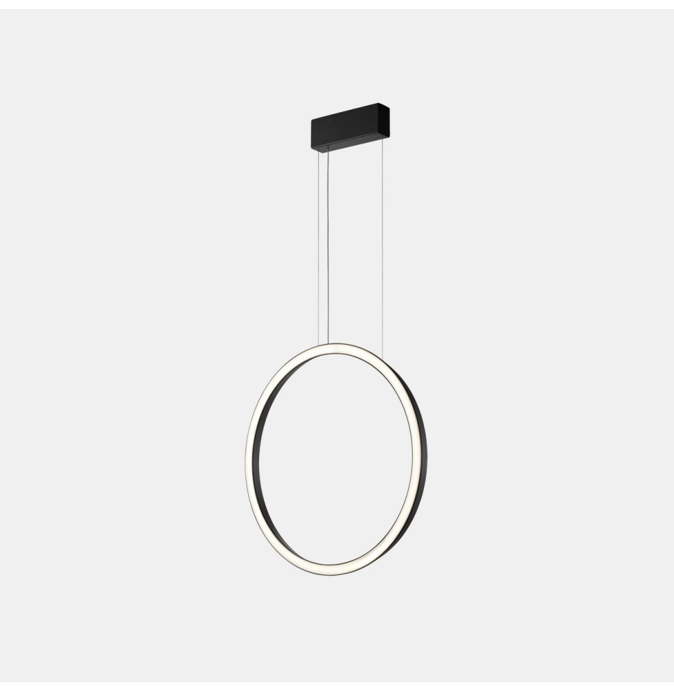 LedsC4 - Luminaria colgante circular vertical SIDE 900mm superficie LED 45,6W 1311lm 2700K 0-10V negro