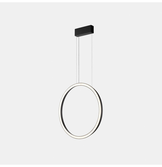 LedsC4 - Luminaria colgante circular vertical SIDE 900mm superficie LED 45,6W 1311lm 2700K 0-10V negro