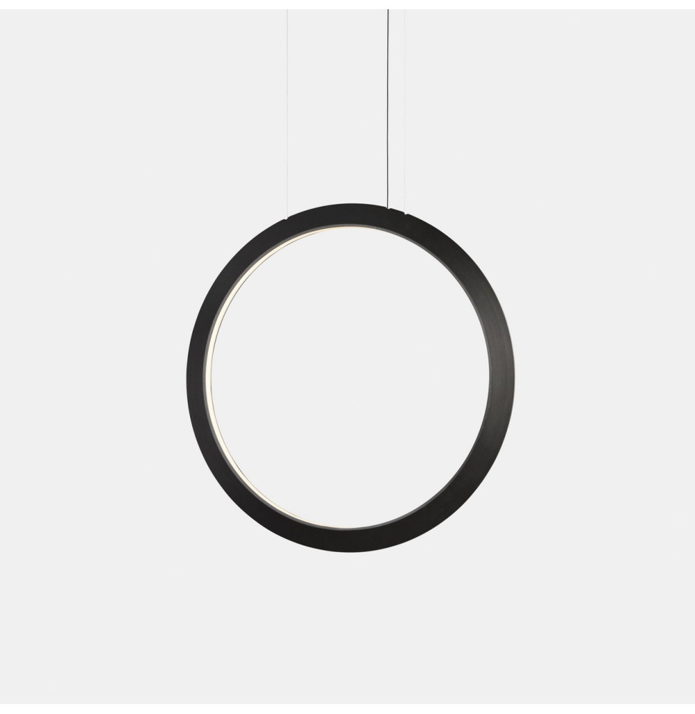 LedsC4 - Luminaria colgante circular vertical INWARD 900mm LED 45,6W 1438lm 2700K 0-10V negro