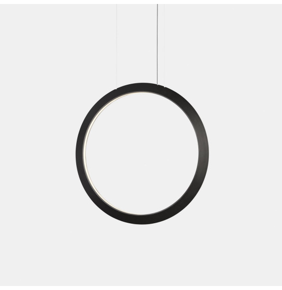 LedsC4 - Luminaria colgante circular vertical INWARD 900mm LED 45,6W 1438lm 2700K 0-10V negro