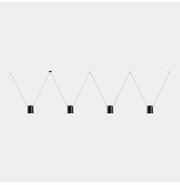 LedsC4 - Luminaria colgante Super ATTIC rectangular 2200mm 4xE27 23W negro