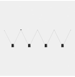 LedsC4 - Luminaria colgante Super ATTIC rectangular 2200mm 4xE27 23W negro