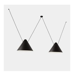 LedsC4 - Luminaria colgante Super ATTIC cónica 2250mm 2xE27 23W negro