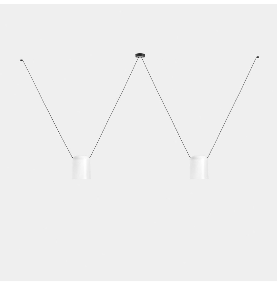 LedsC4 - Luminaria colgante Super ATTIC rectangular 1200mm 2xE27 23W blanco negro