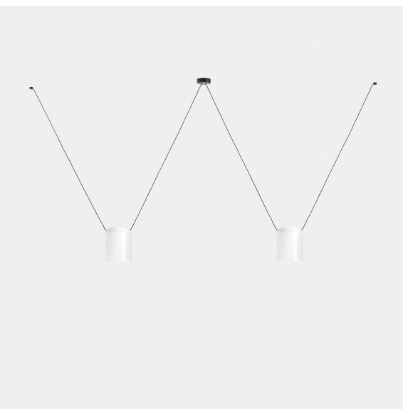 LedsC4 - Luminaria colgante Super ATTIC rectangular 1200mm 2xE27 23W blanco negro