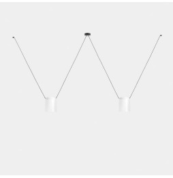 LedsC4 - Luminaria colgante Super ATTIC rectangular 1200mm 2xE27 23W blanco negro