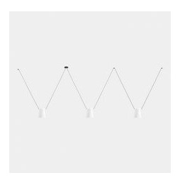 LedsC4 - Luminaria colgante Super ATTIC cónica 2200mm 3xE27 23W blanco negro