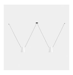 LedsC4 - Luminaria colgante Super ATTIC cónica 2200mm 2xE27 23W blanco negro