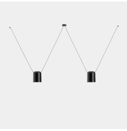 LedsC4 - Luminaria colgante Super ATTIC rectangular 1200mm 2xE27 23W negro