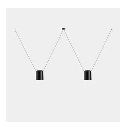 LedsC4 - Luminaria colgante Super ATTIC rectangular 1200mm 2xE27 23W negro