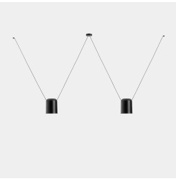 LedsC4 - Luminaria colgante Super ATTIC rectangular 2200mm 2xE27 23W negro