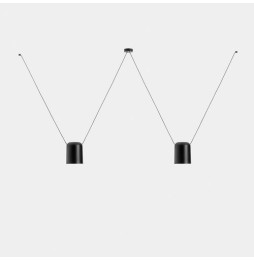 LedsC4 - Luminaria colgante Super ATTIC rectangular 2200mm 2xE27 23W negro