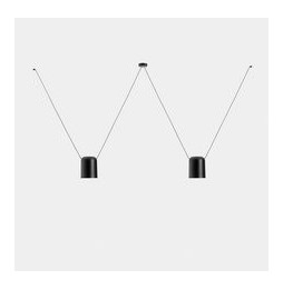 LedsC4 - Luminaria colgante Super ATTIC rectangular 2200mm 2xE27 23W negro