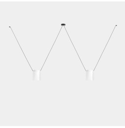 LedsC4 - Luminaria colgante Super ATTIC rectangular 2200mm 2xE27 23W blanco negro