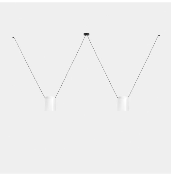 LedsC4 - Luminaria colgante Super ATTIC rectangular 2200mm 2xE27 23W blanco negro