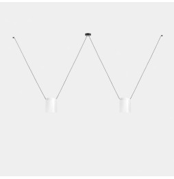 LedsC4 - Luminaria colgante Super ATTIC rectangular 2200mm 2xE27 23W blanco negro