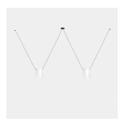 LedsC4 - Luminaria colgante Super ATTIC rectangular 2200mm 2xE27 23W blanco negro