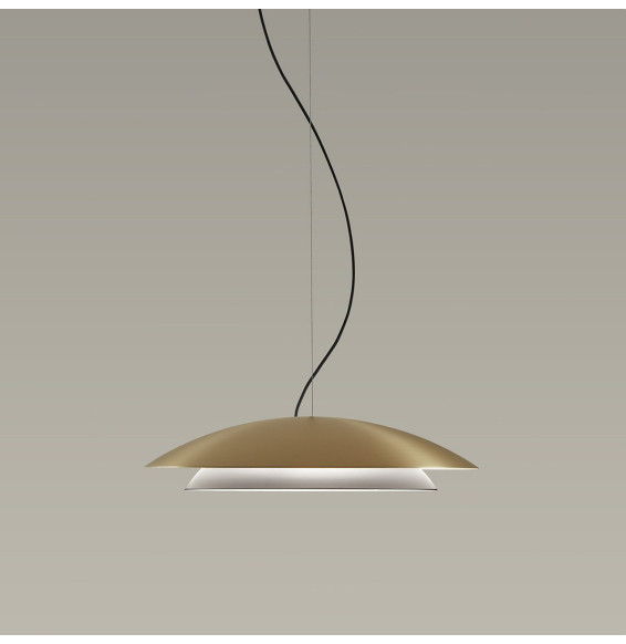 LedsC4 - Luminaria colgante NOWAY grande LED 21,7W 2700K negro oro 813lm
