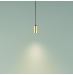 LedsC4 - Luminaria colgante D-TRACK cilindrica 95mm cable 670mm E27 40W oro mate