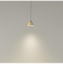 LedsC4 - Luminaria colgante D-TRACK cónica cable 2200mm E27 40W oro mate