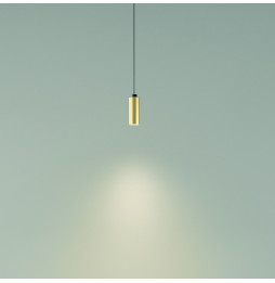 LedsC4 - Luminaria colgante D-TRACK cilindrica 95mm cable 2200mm E27 40W oro mate