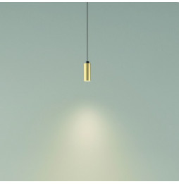 LedsC4 - Luminaria colgante D-TRACK cilindrica 95mm cable 2200mm E27 40W oro mate