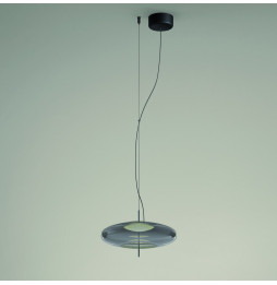 LedsC4 - Luminaria colgante PLAT sempotrable LED 10,5W 2700K DALI negro 762lm