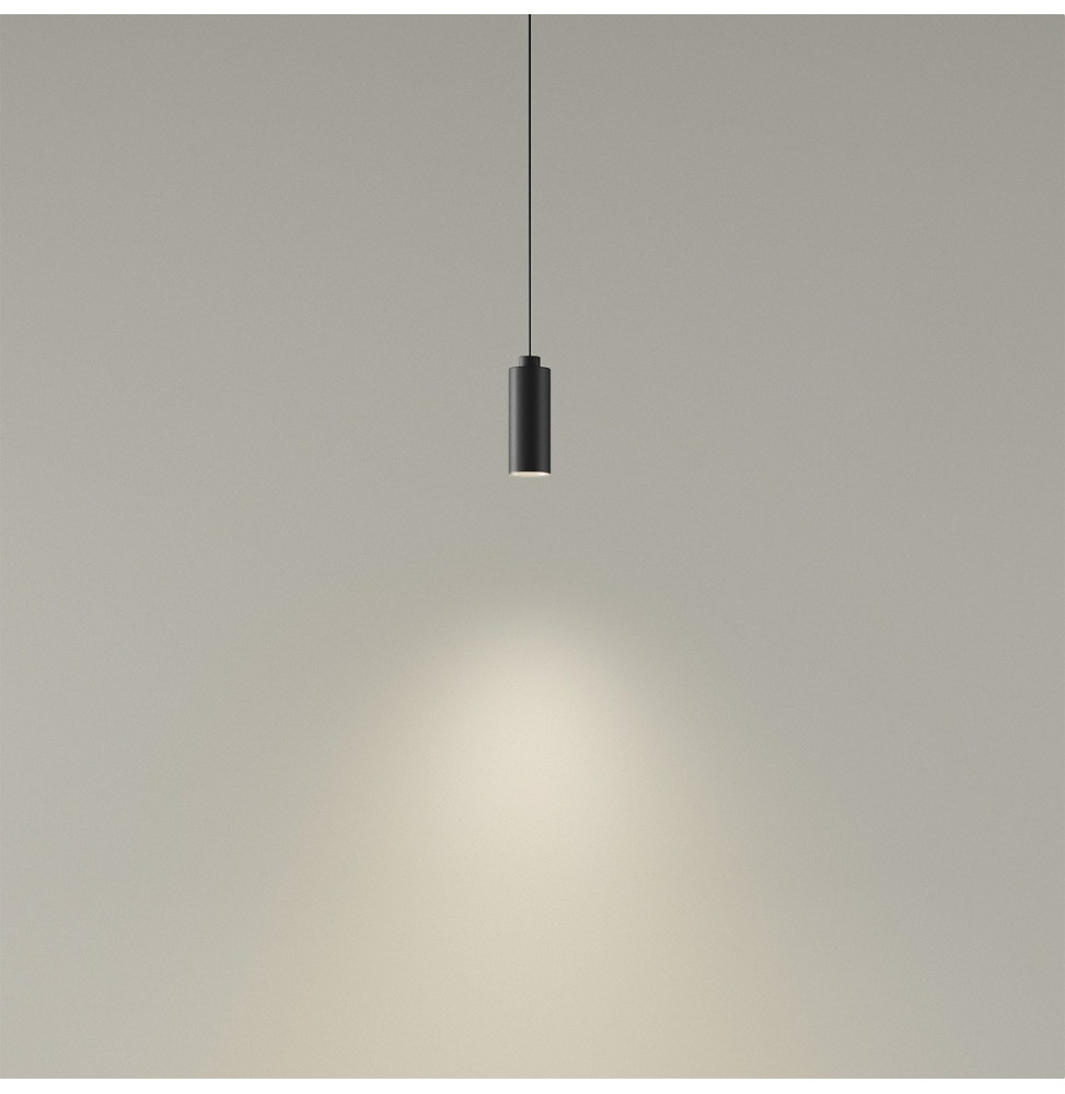 LedsC4 - Luminaria colgante D-TRACK cilindrica 95mm cable 2200mm E27 40W negro LedsC4 - Luminaria colgante D-TRACK cilindrica 95mm cable 2200mm E27 40W negro