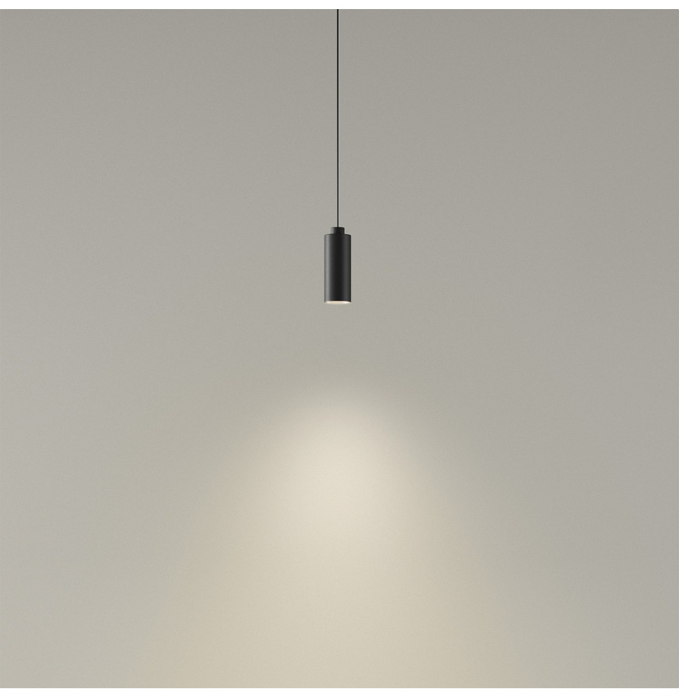LedsC4 - Luminaria colgante D-TRACK cilindrica 95mm cable 670mm E27 40W negro LedsC4 - Luminaria colgante D-TRACK cilindrica 95mm cable 670mm E27 40W negro