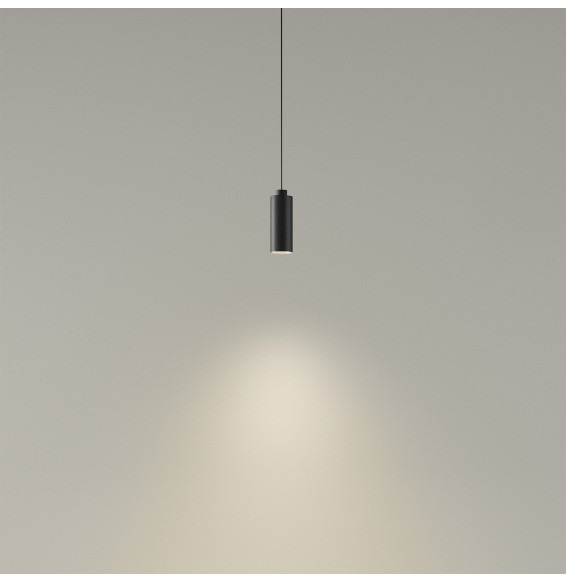 LedsC4 - Luminaria colgante D-TRACK cilindrica 95mm cable 670mm E27 40W negro