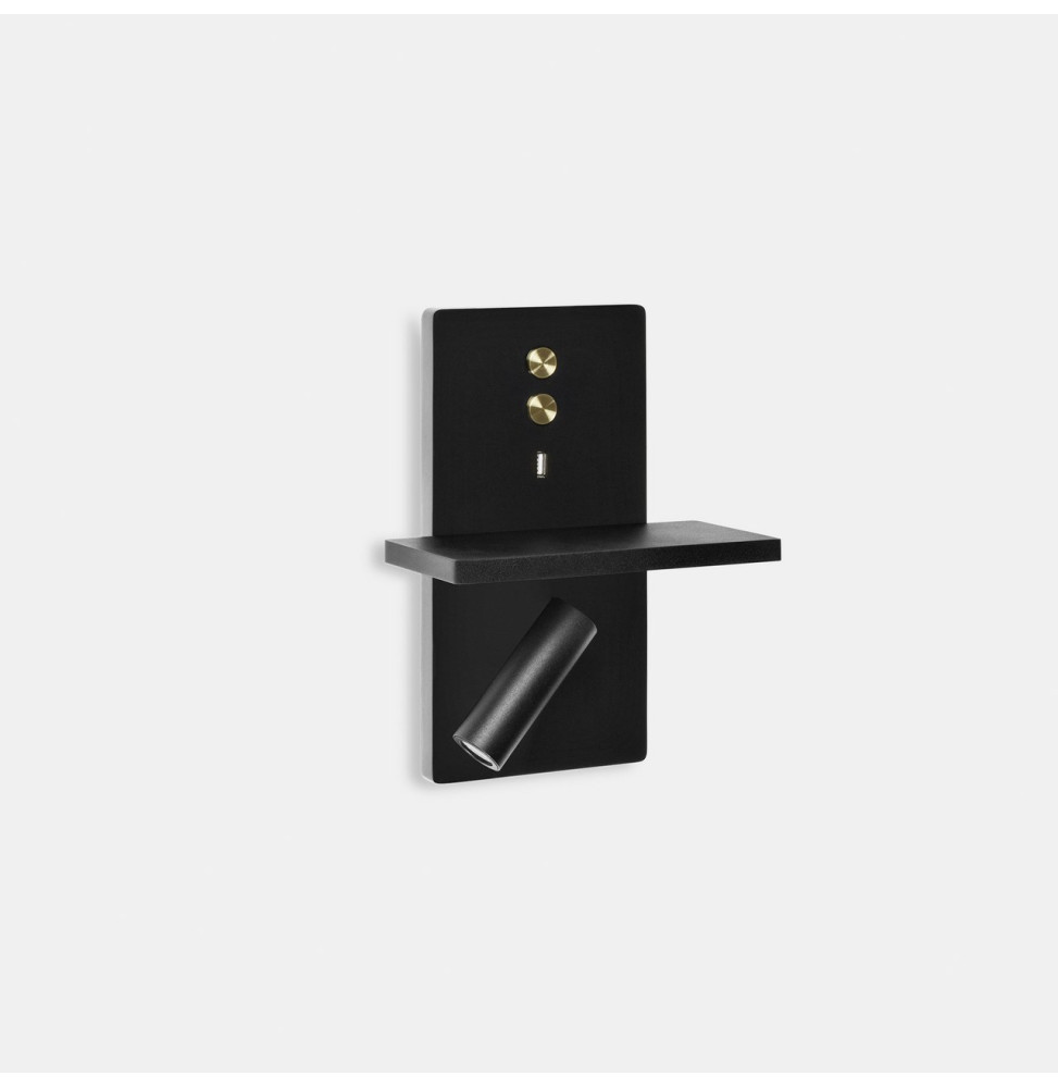 LedsC4 - Aplique ELAMP LED 2,2W 2700K negro oro LedsC4 - Aplique ELAMP LED 2,2W 2700K negro oro